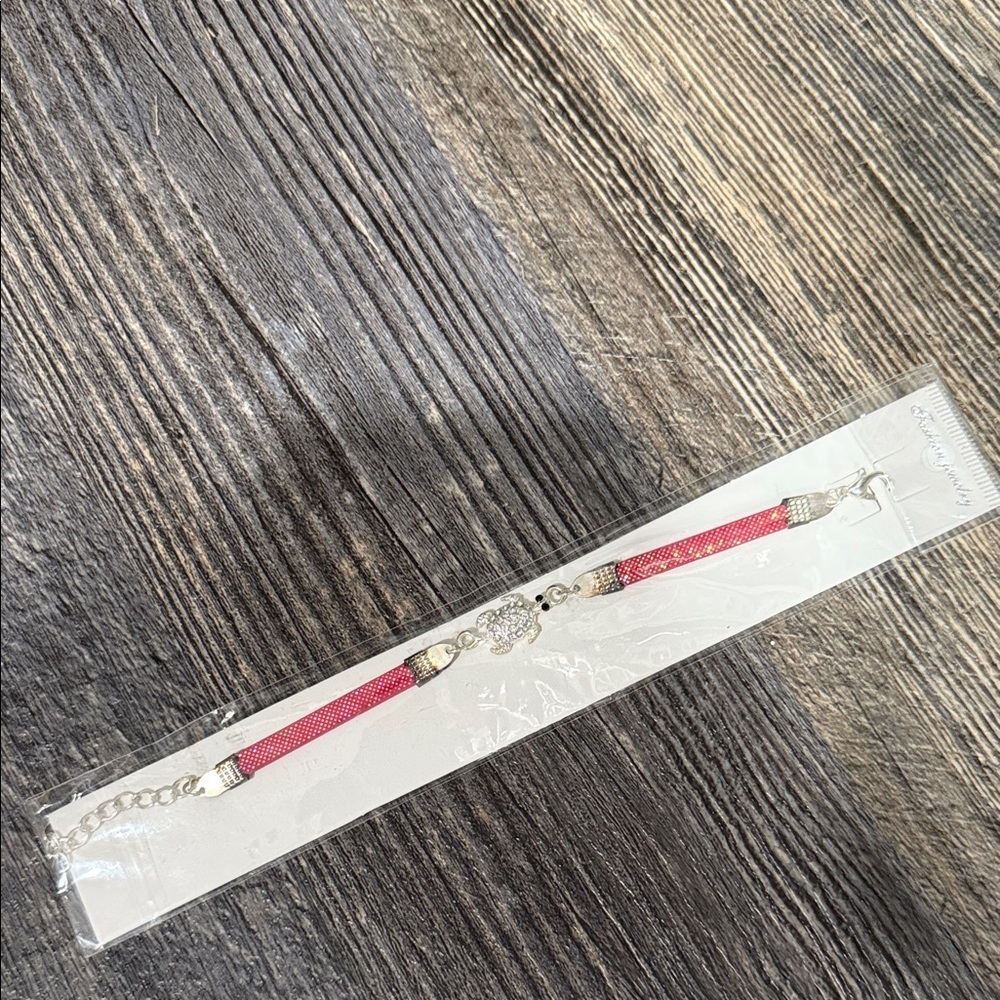 Pink and Silver turtle Bracelet